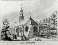 26202 Gezicht op de Nederlands Hervormde kerk te Vinkeveen uit het zuidoosten.